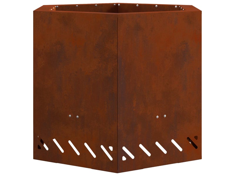  Brasero exterieur, foyer sans fumée rouillé 58x58x51 cm acier patiné shl14019  - Conforama A