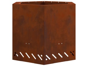 Brasero exterieur, foyer sans fumée rouillé 58x58x51 cm acier patiné shl14019