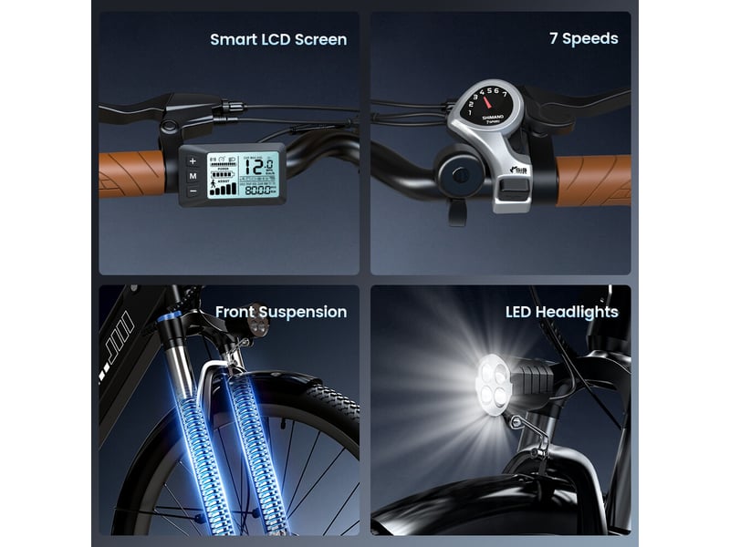  Iscooter ucitys velo electrique 1000 w, autonomie 100 km, pneus stables, freinage sur et couleur noir iScooter - Conforama C