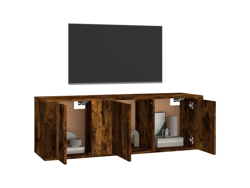  Ensemble de meubles tv 2 pcs chêne fumé bois d'ingénierie shl71875  - Conforama C