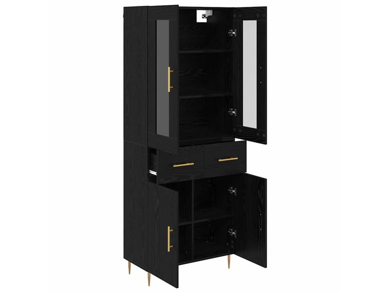  Buffet - haut armoire 2 pc chêne noir 69,5 x 34 x 180 cm  - Conforama E