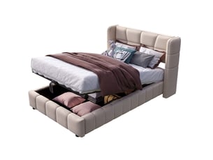Lit coffre 90x200 cm SOGEU   coloris beige