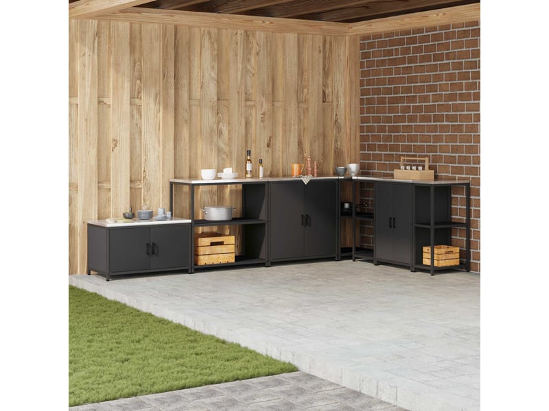  Étagère de cuisine, étagère de rangement hattem noir 90x50x92cm acier  - Conforama B