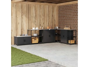 Étagère de cuisine, étagère de rangement hattem noir 90x50x92cm acier