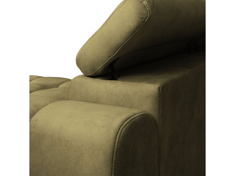  Canapé d'angle aldo avec fonction couchage, gauche, tissu salvador wr, vert (10)  - Conforama E