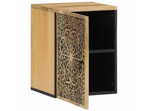 Armoire de salle de bain, meuble de rangement murale 38x33x48cm bois massif manguier