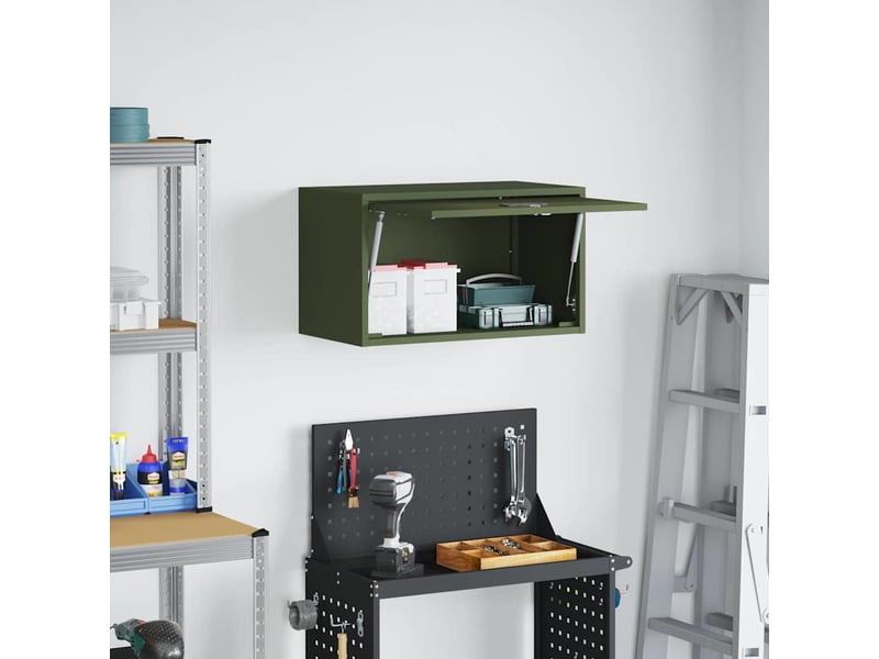 Armoire murale salon, meuble de rangement pour garage vert olive 60 x 33 x 35 cm - Conforama D