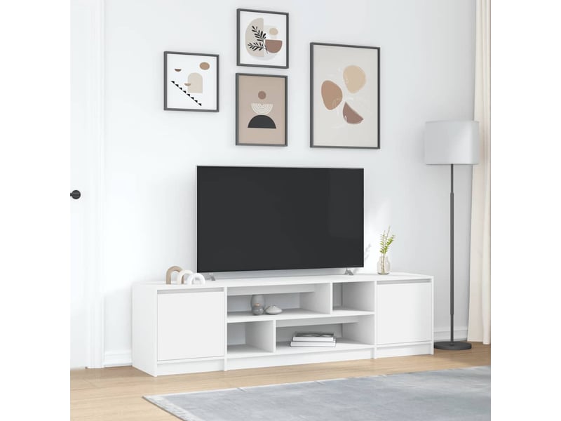  Meuble tv - banc tv - meuble de rangement blanc 188,5x41x50 cm bois d'ingénierie  - Conforama B