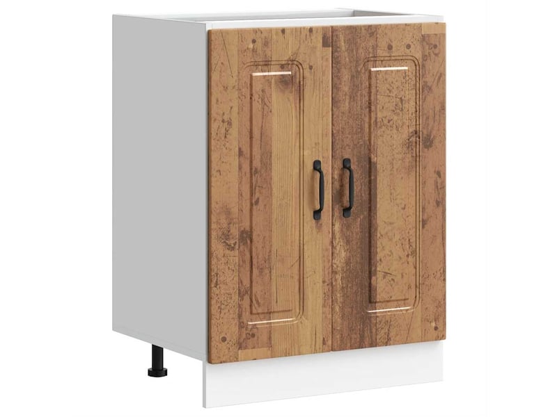 Meuble de cuisine, meuble bas pour évier kalmar vieux bois bois d'ingénierie - Conforama A