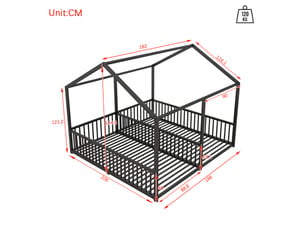 Lit mezzanine 90x200 cm <strong></strong>  <strong></strong> coloris noir