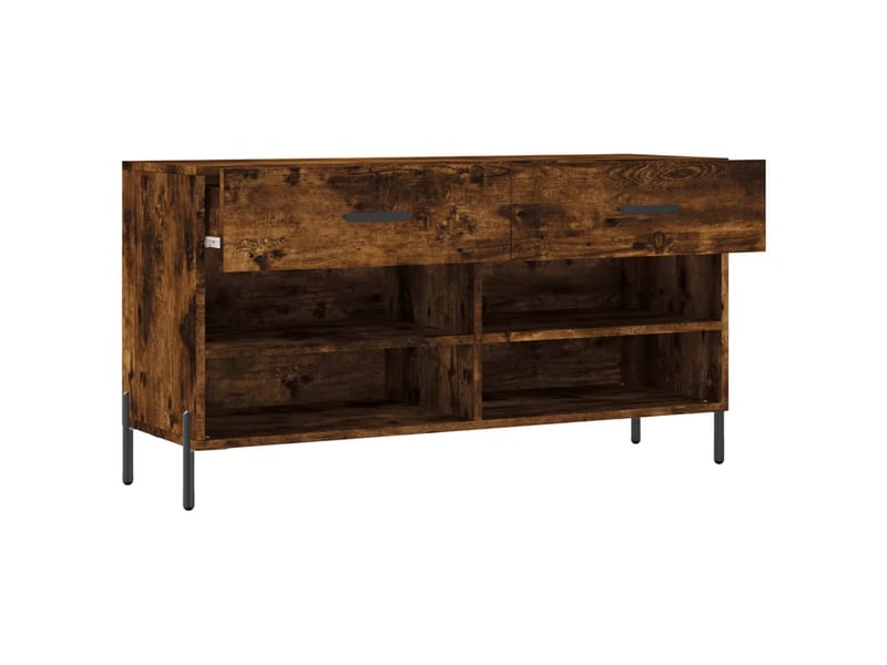  Banc à chaussures, meuble à chaussures chêne fumé 102x35x55 cm bois d'ingénierie shl6573  - Conforama E