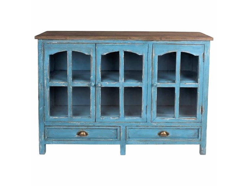  Buffet en bois bleu 120x40x88 cm h  - Conforama B