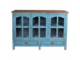 Buffet en bois bleu 120x40x88 cm h