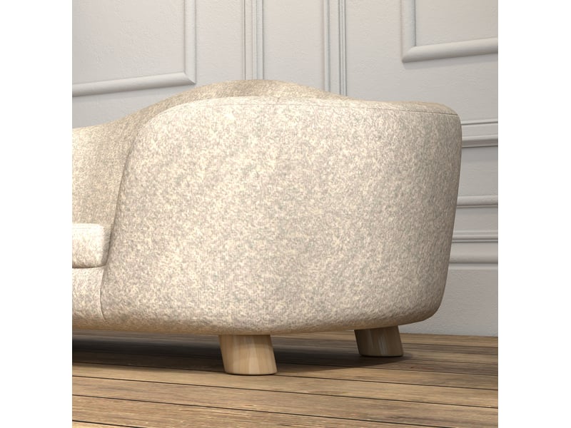  Canapé pour votre petit compagnon 1 place, 70 x 47 x 30 cm, tissu blanc crème, housse amovible lavable, pour petit compagnon  - Conforama E