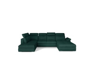 Canapé panoramique convertible majesta 5 places vert foncé – angle droit