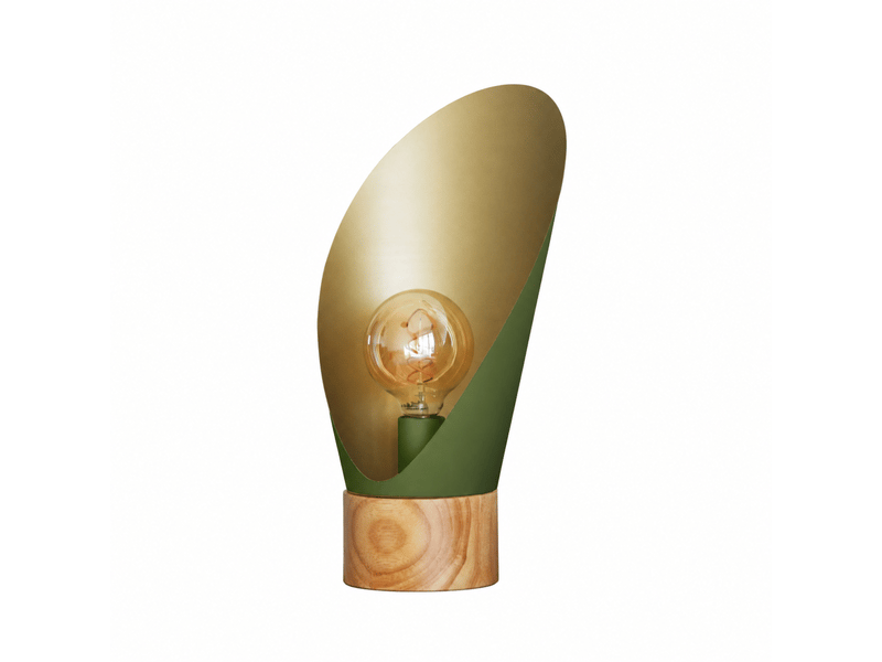  Lampe à poser en métal vert olive et bois h44 cm-spoon Spoon - Conforama A