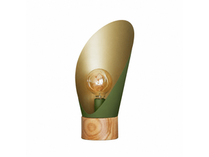Lampe à poser en métal vert olive et bois h44 cm-spoon
