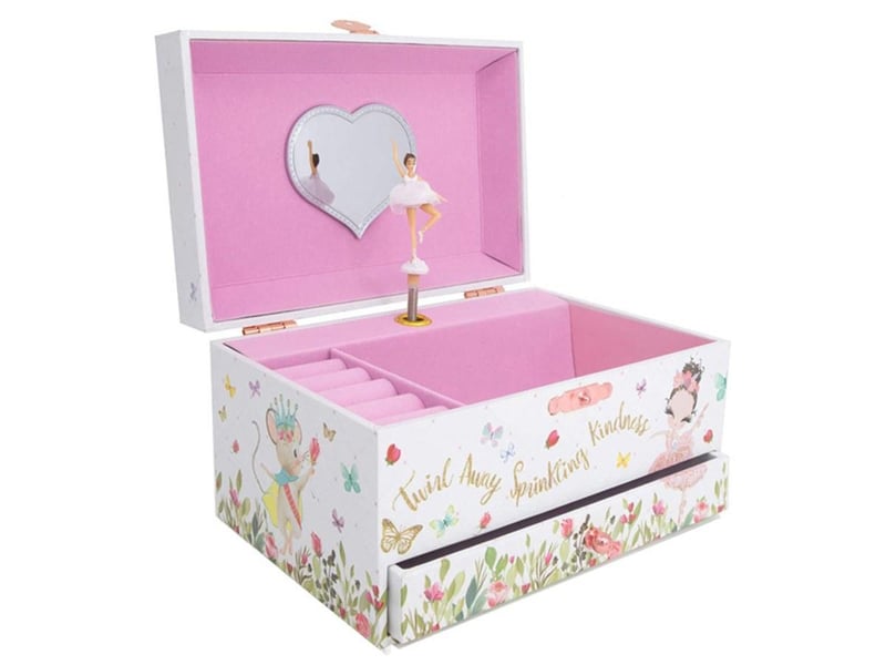  Boîte à musique avec ballerine - mécanisme à remonter, miroir et rangement bijoux GTK142 - Conforama A