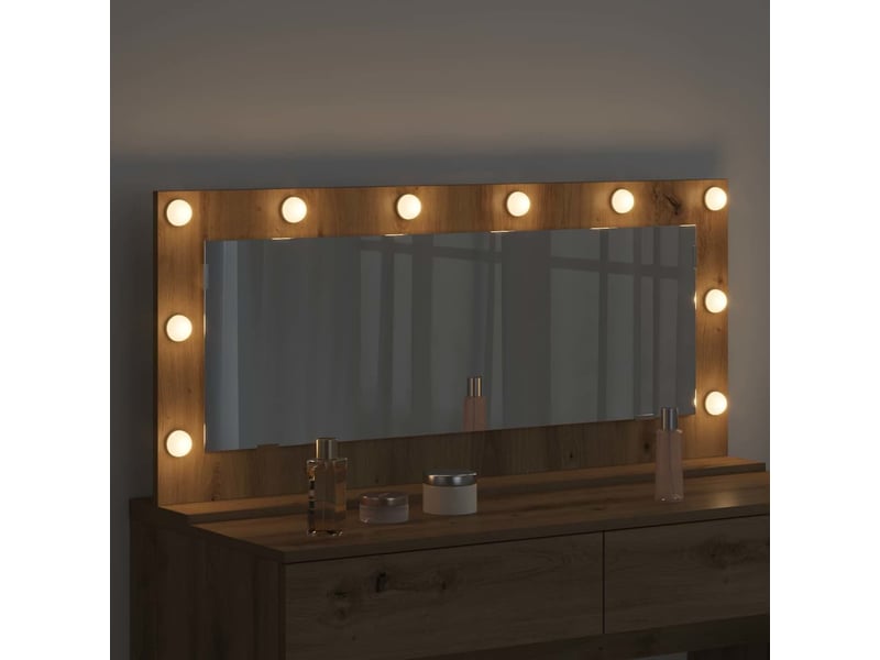  Miroir de vanité, miroir de coiffeuse chêne artisanal 100 x 45 x 18 cm rectangulaire cf62749  - Conforama C