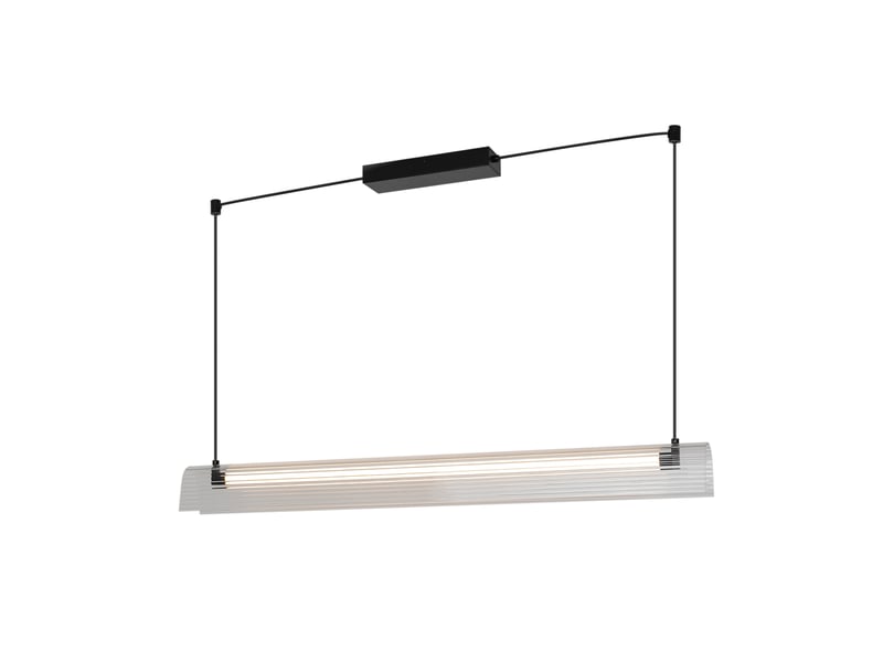  Suspension moderne, aliani en abat-jour en acrylique strié noir, ip20, nordlux 2612403003 - Conforama A