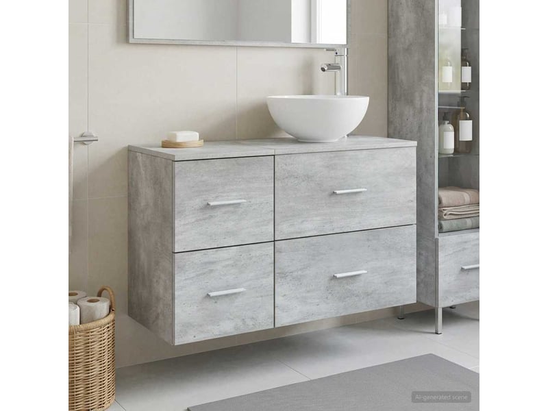  Ensemble de mobilier de salle de bain 2 pcs gris béton shl8310  - Conforama B