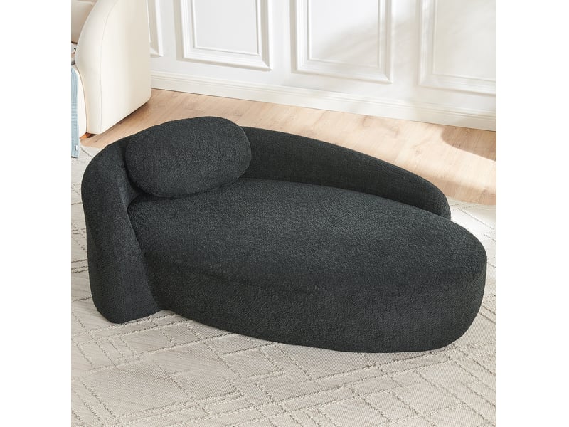  Canapé 1 place en tissu bouclette noir 170x96x62 cm  - Conforama B