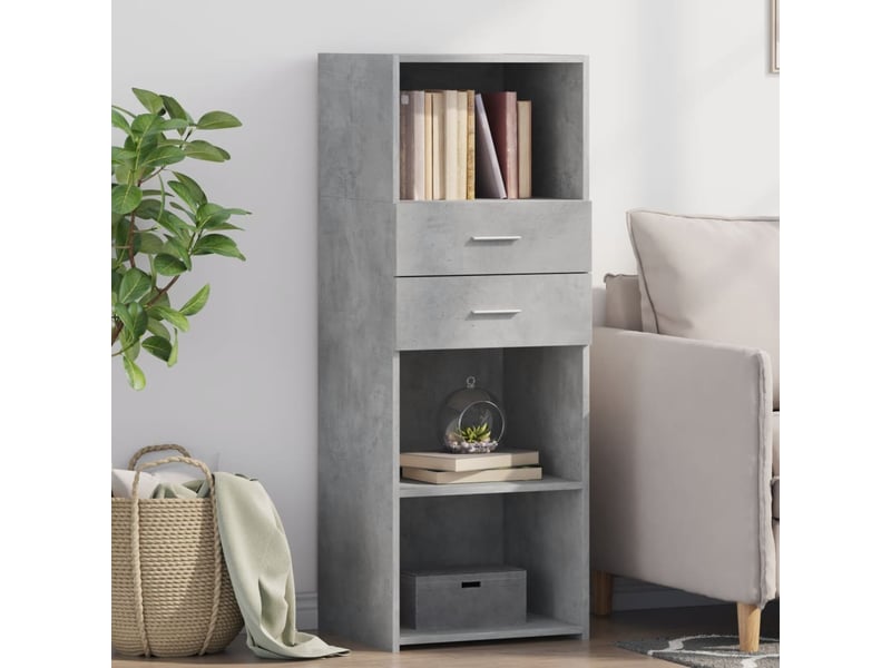  Buffet haut - bahut - meuble de rangement gris béton 45x42,5x124 cm bois d'ingénierie  - Conforama B