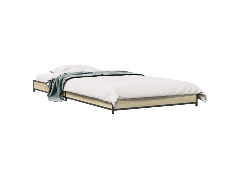  Lit simple- lit adulte -  cadre de lit chêne sonoma 80 x 200 cm bois d'ingénierie  - Conforama A
