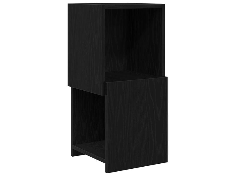  Meuble d'angle, meuble de rangement salon 30,5x30x65cm bois d'ingénierie chêne noir  - Conforama A