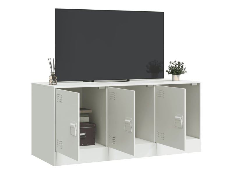  Meuble tv - banc tv - meuble de rangement blanc 99x39x44 cm acier  - Conforama D