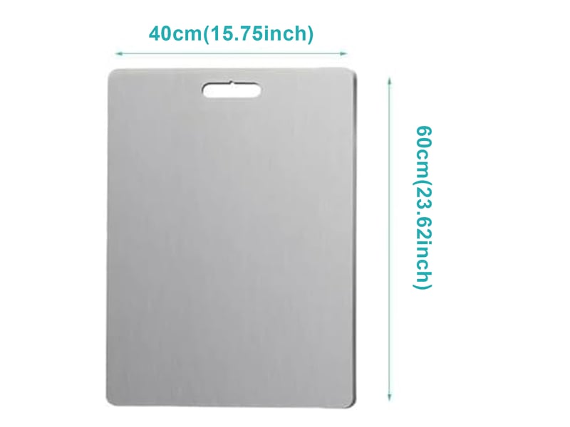 Planche à découper en acier inoxydable 60 x 40 cm double face 1 mm chicfurn - Conforama C