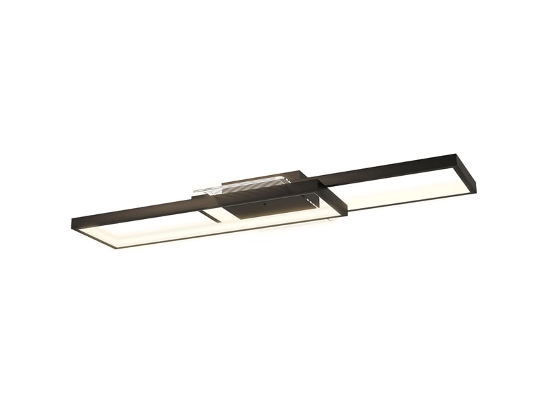 Plafonnier led dimmable noir 4600 lm avec télécommande, lumière 3000 à 6000 k pour salon et salle à manger - Conforama A