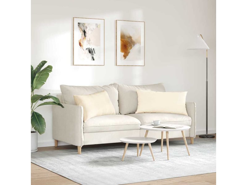  Lot de 2 coussins de canapé, coussins décoratifs crème 80 x 40 cm cf59054  - Conforama D