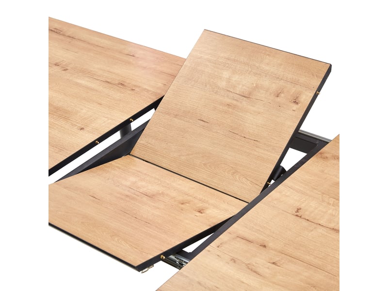  Ensemble table extensible naturel + 4 chaises velours gris - scandi  - Conforama E