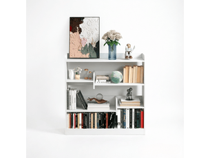 Bibliotheque coloris blanc 4 étagère(s) <strong>KORFEE</strong> <strong></strong> - 18 cm x 90 cm