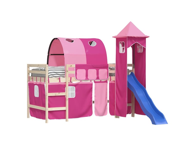  Rideaux pour lit mezzanine avec tunnel et tour rose cf44935  - Conforama E
