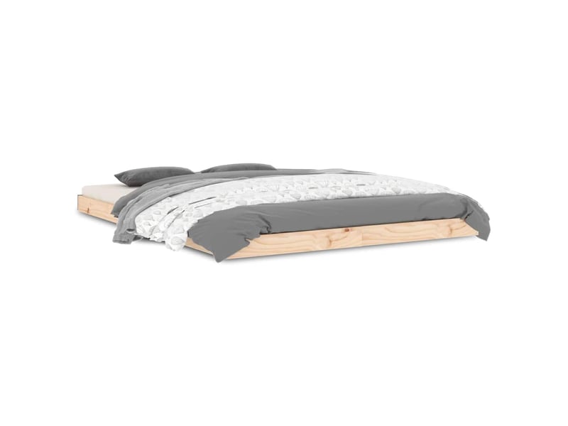  Lit double- lit adulte -  cadre de lit sans matelas 135x190 cm bois de pin massif  - Conforama A