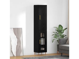 Buffet - haut armoire 2 pc chêne noir 34,5 x 34 x 180 cm