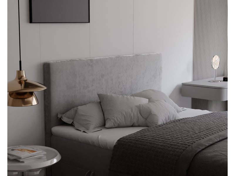  Lit coffre giulia - 180x200 cm - avec matelas et surmatelas - velours dense - gris clair GIULIA - Conforama D