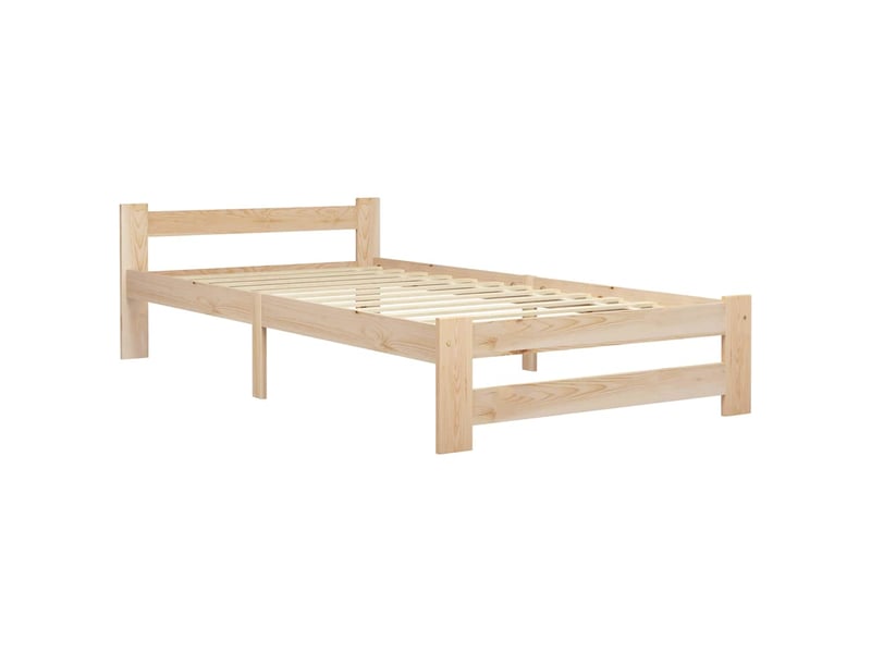  Lit simple- lit adulte -  cadre de lit sans matelas bois massif de pin 100x200 cm  - Conforama A