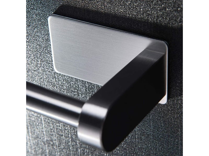 Porte-papier toilette auto-adhésif fixation sans perçage support pour papier toilette en acier inoxydable brossé - Conforama C