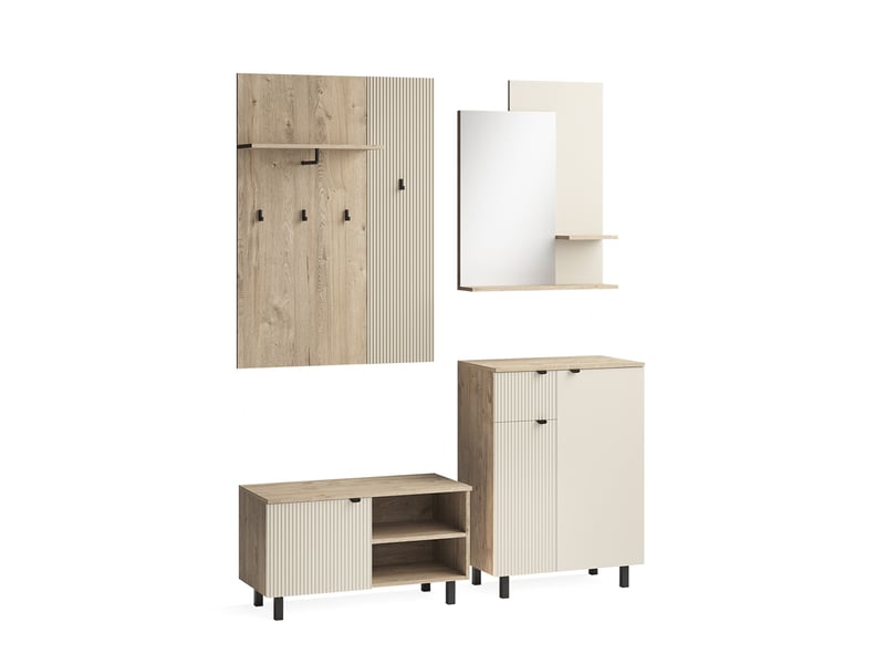  Vicco vestiaire, chênecachemire, 69x95cm ensemble de 4 pièces  - Conforama A