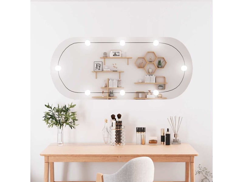  Miroir mural avec lumières led 45x100 cm verre ovale cf62822  - Conforama B