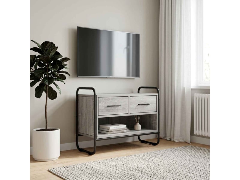 Meuble tv, banc tv 60x30x50 cm sonoma gris bois d'ingénierie  - Conforama B