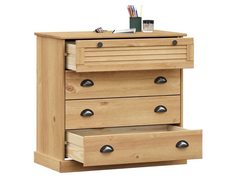  Commode, armoire à tiroirs bureau vigo 80x40x76 cm bois massif de pin  - Conforama C