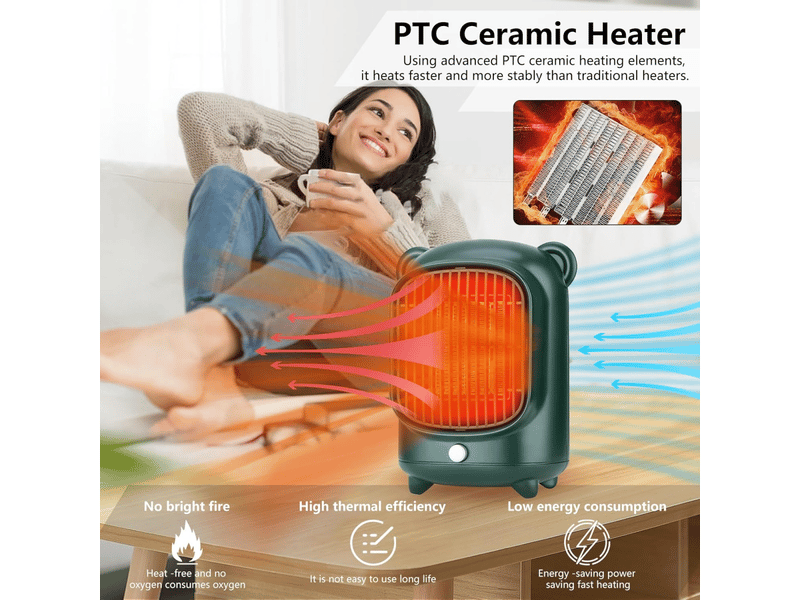  Chauffage soufflant, 220-240 v, chauffage soufflant ptc à économie d'énergie, chauffe rapide en 3 secondes, double protection, petit chauffage d'appo, 500 w, multicolore - xlh-zls-005947zls XLH-ZLS-005947ZLS - Conforama C