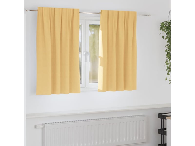  Lot de 2 rideaux occultants, rideaux black-out avec anneaux beige 140 x 140 cm cf44559  - Conforama B