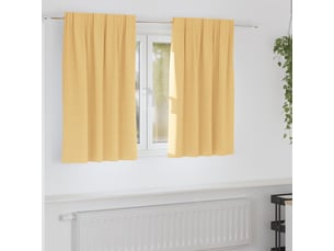 Lot de 2 rideaux occultants, rideaux black-out avec anneaux beige 140 x 140 cm cf44559