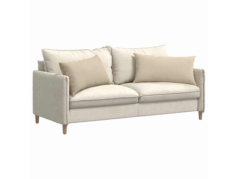  Lot de 2 coussins de canapé, coussins décoratifs tissu crème 80 x 40 cm cf58824  - Conforama C