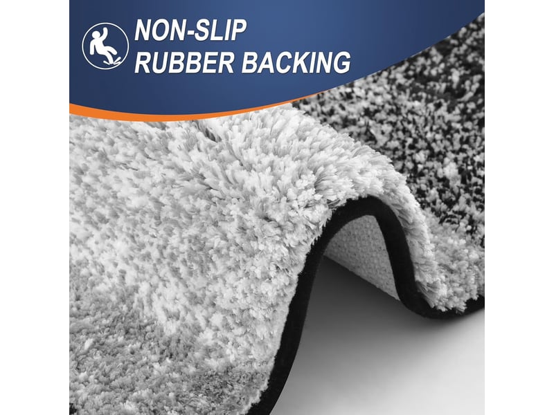  Tapis de bain en microfibre antidérapant - 20 x 30 pouces - noir  - Conforama E